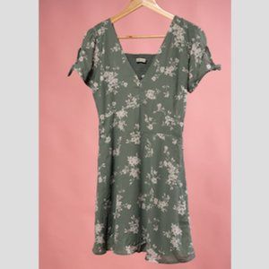 Sage Green Floral Summer Dress
